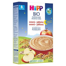 BIO Mliečna kaša na dobrou ovsená s jablkom