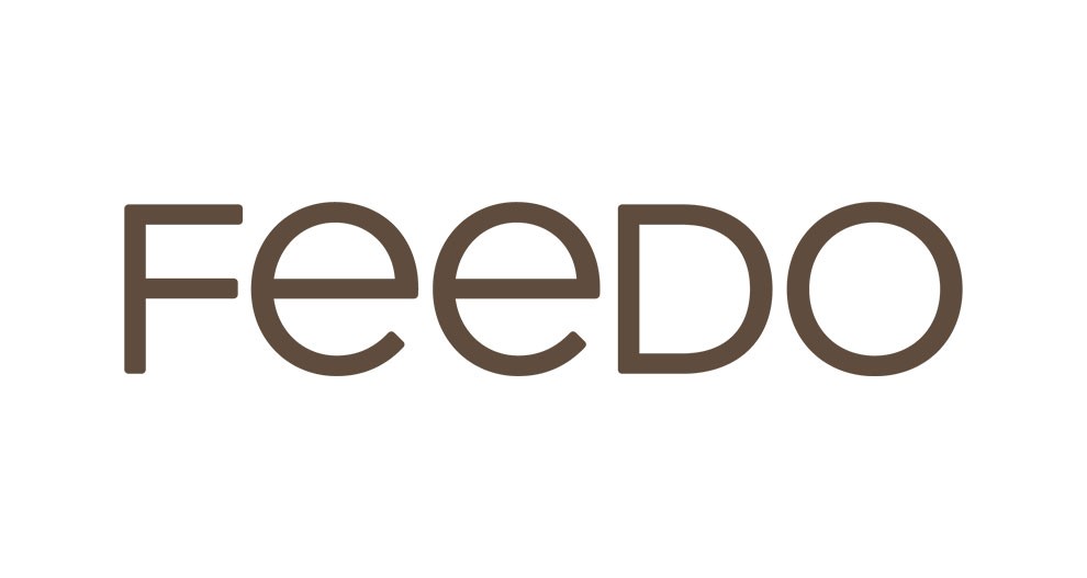 Nápis "FEEDO" v jednoduchom modernom písme.