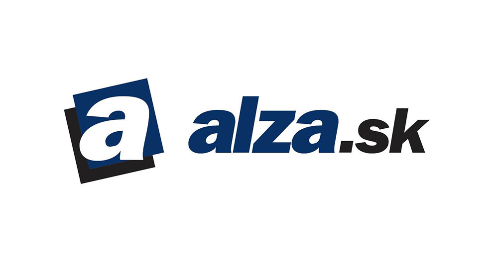Logo s písmenom "a" v modrom štvorci a textom "alza.sk" vpravo.