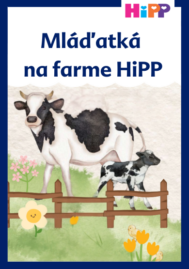 Krava s teľaťom stoja na trávnatom poli s kvetmi, oddelené dreveným plotom.